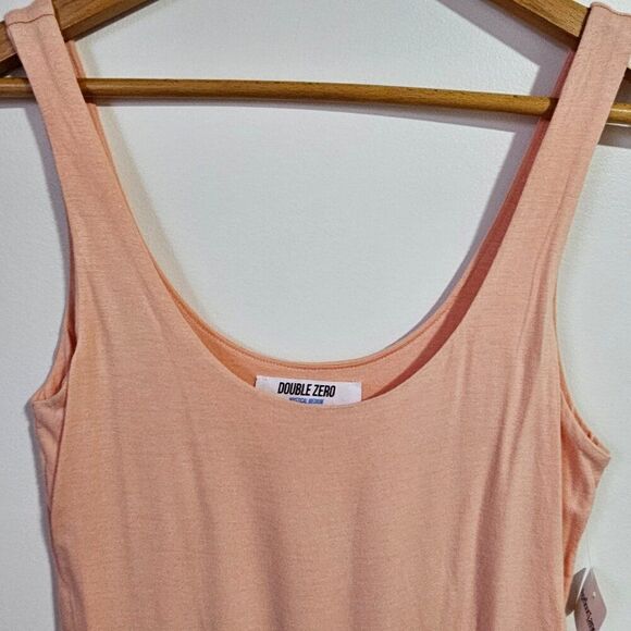 NWT DOUBLE ZERO PEACH SCOOP NECK BODYSUIT TANK SIZE MEDIUM - Picture 4 of 14